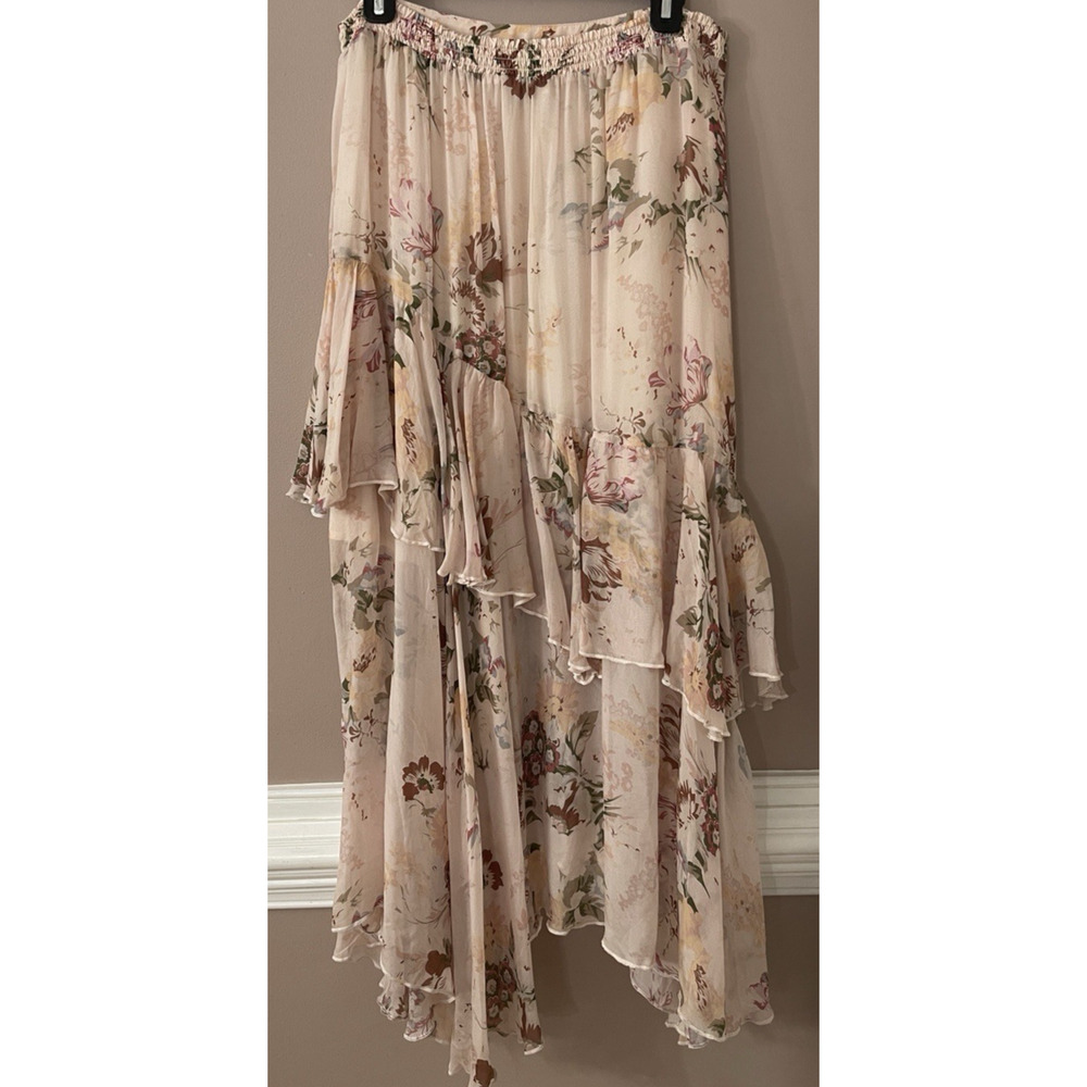 Sundance Versailles Bloom Skirt Womens M Pink Asymmetrical Romantic Hi Lo Hem - Picture 2 of 6